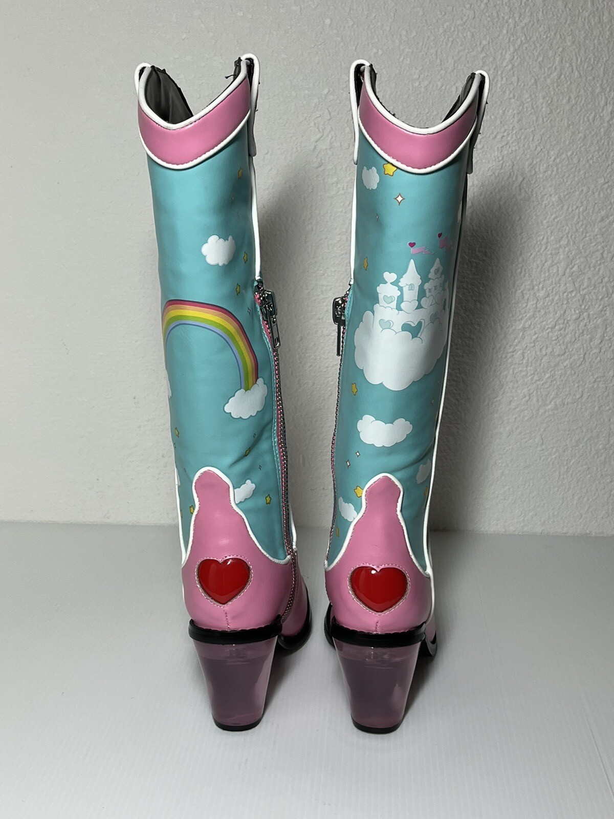 Dolls Kill Care Bears Rainbow Cowboy Boots SZ US 5 FA… Gem