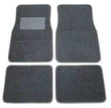 4x Textil Fußmatten Autoteppich VORN + HINTEN für viele Fahrzeuge Schwarz / Grau