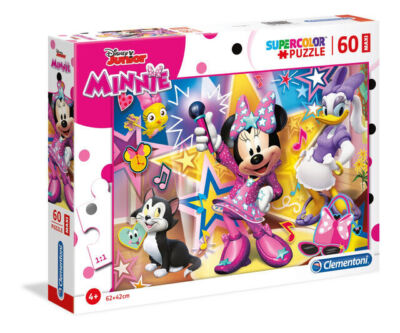 Puzzle maxi 60 elementów. Supercolor. Myszka Minnie i pomocnicy