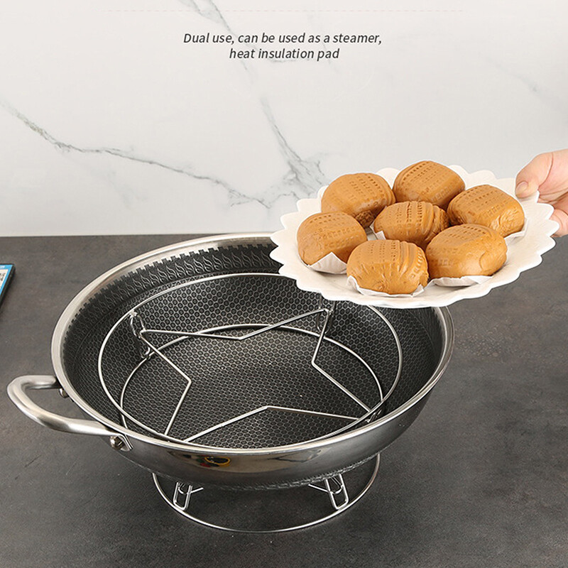 Stainless Steel Wok Stand Ring Rack BBQ Stand Insulated Pot Mats ...