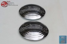32-33 Ford Logo Stainless Hub Caps Passenger Car Pickup Truck Licensed Pair New 32-33 Ford Logo Stainless Hub Caps Passenger Car Pickup Truck Licensed Pair New