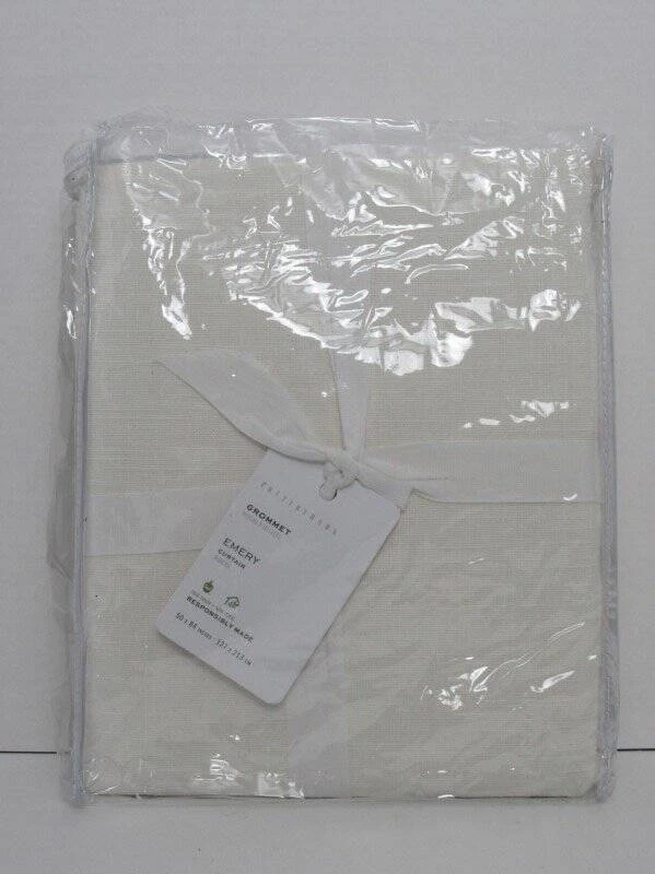 Pottery Barn Emery Linen Antique Bronze Grommet Curtain, 50" x 84" Ivory NWT - Image 4 of 4