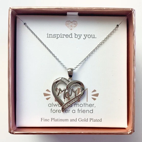 Nordstrom Mom Heart Necklace Silver