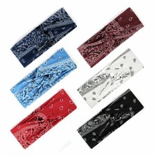 3 Pack Bandana Print Turban Headband Hairband Hair Wrap Twisted 4" Yoga Outdoor