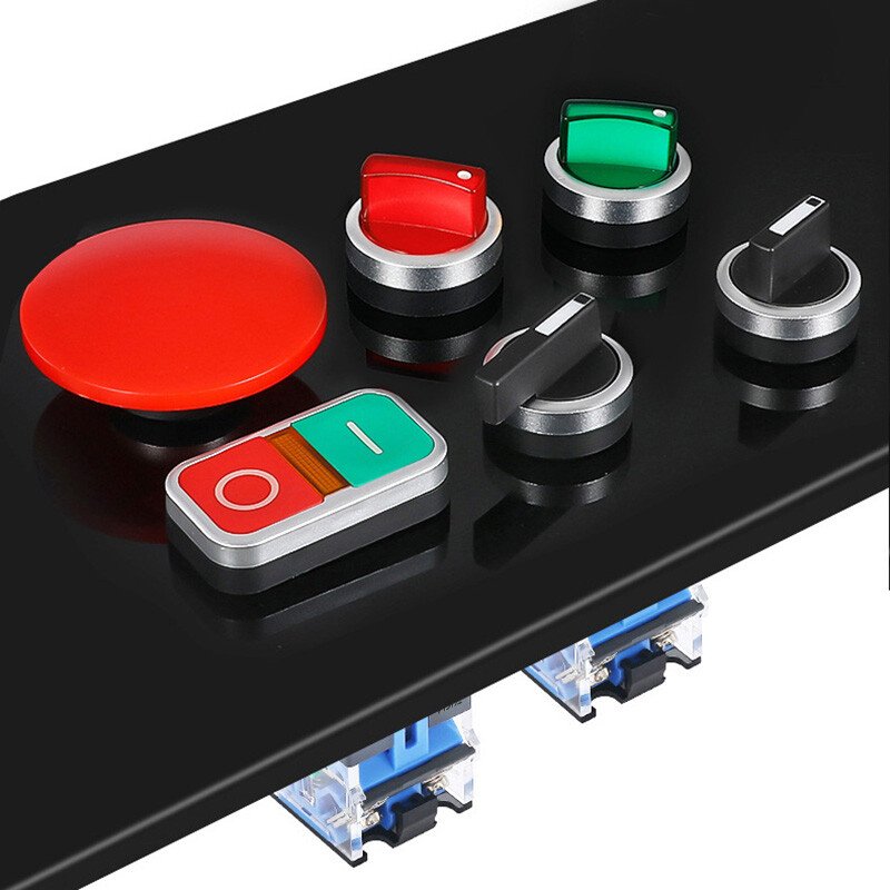 22mm Start Stop Push Button Switches Momentary On Off Yellow LED ...