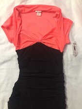 Christmas/party dress Orange & Black NWT  Size Medium Made In The USA