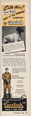 1955 Print Ad Utica Duxbak Hunting Clothes Dog Month German Shorthaired Pointer 