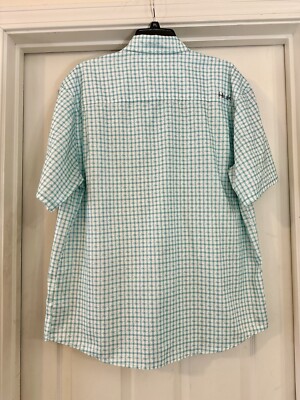 Chemise De Pêche HUK Performance – Homme Taille L, Manches Courtes, Vert, Motif Poisson