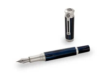 Montegrappa Emozione Butterfly Blue Fountain Pen Broad 18kt nib MIB