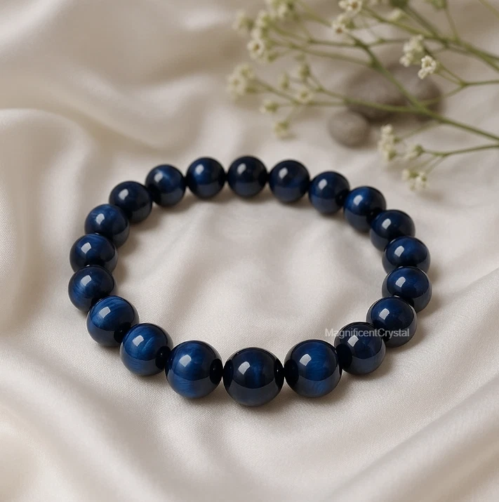 BESTSELLER 8MM Pulseira Olho de Tigre Azul Energia Cristal Pedra Cura Reiki Presentes - Imagem 3 de 4