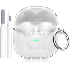 Aircawin for JBL Tune Flex 2 Case Clear Glitter with Pen