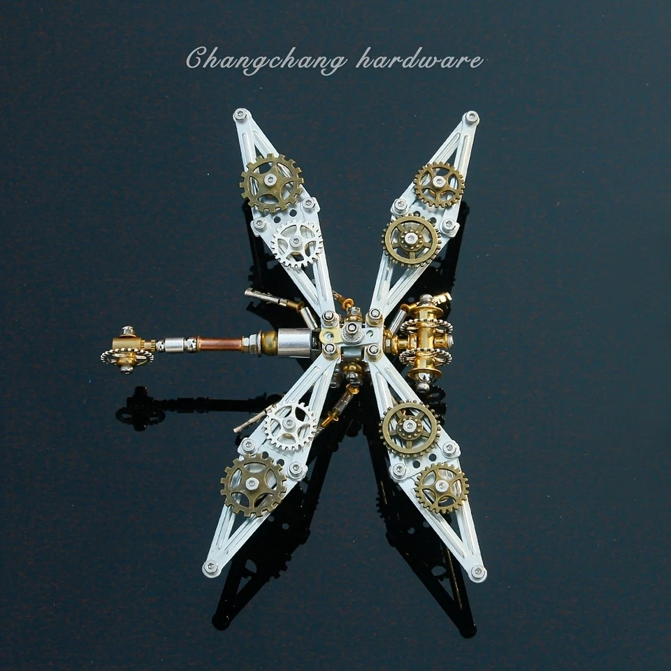 Insecto mecánico steampunk libélula veteada gigante Foto 3 de 4