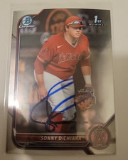 Sonny Dichiara Signed 2022 Bowman Chrome Baseball Card Los Angeles Angel #BDC-16