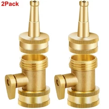 2Pcs Brass Garden Nozzles Heavy Duty Adjustable Twist Water Hose High Pressure