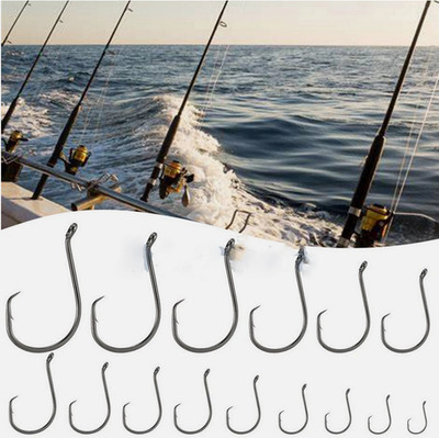 100pcs Fishing Octopus Circle Hooks Offset #2-10/0 Saltwater & Freshwater
