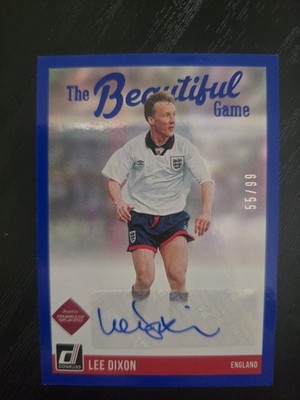 21-22 Panini Road to Qatar. The Beautiful Game Autographs Lee Dixon 55/99