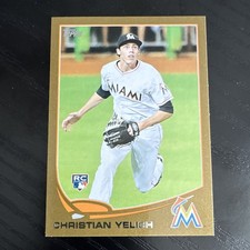 Topps 2013 Update Series Christian Yelich Gold Rookie Card #US290 Miami Marlins. rookie card picture