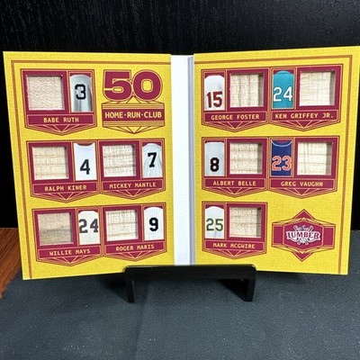 4/4 50 HOME RUN CLUB RED 10 Player BOOKLET GAME USED BAT RELIC 2025 Leaf Lumber