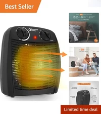 Lightweight 1,500W Space Heater with Energy-Saving Technology & Safety Features