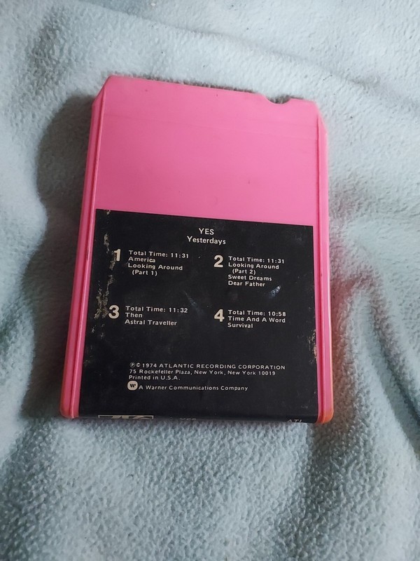 1974 YES “Yesterdays” 8-Track- Atlantic- Tested TP 18103