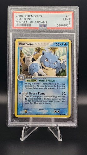 PSA 9 - Blastoise 14/100 - Crystal Guardians - Regular Non Holo MINT - Bild 1 von 2
