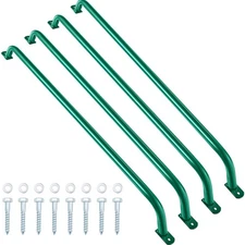 4 Pack Playhouse Ladder Handle 37 Inch Monkey Bars Green Metal Safety Handles...