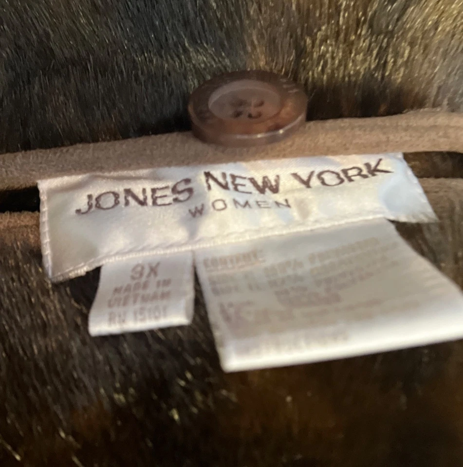 Jones New York Sport Mujer’s 3XL Imitación Gamuza Imitación Piel Abrigo Marrón Piel de Oveja Chaqueta Foto 4 de 4