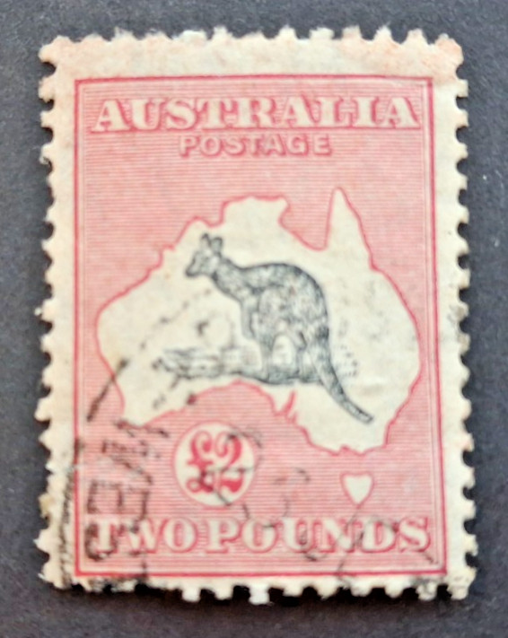 ROOS - £2 Black & Rose (COA watermark) *USED* FAULT SG 138 (CV $1,300)