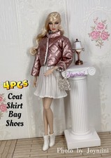 4PCS For Fashion Royalty Integrity Poppy Parker NuFace Doll outfit Shoes Bag 1/6