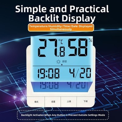 Digitales Thermometer Hygrometer mit Zeit Datumsanzeige für Inkubator Reptilien