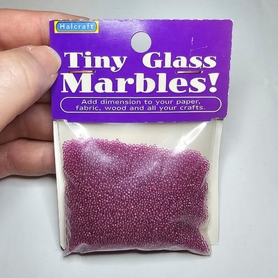 Halcraft Tiny Marbles Purple Transparent #83437 Glass Micro Beads 40g NOS Bag