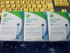 100 ONE TOUCH ULTRA TEST STRIPS 1 BOX OF 100, EXP 9-30-26, DINGED SEALED BOX