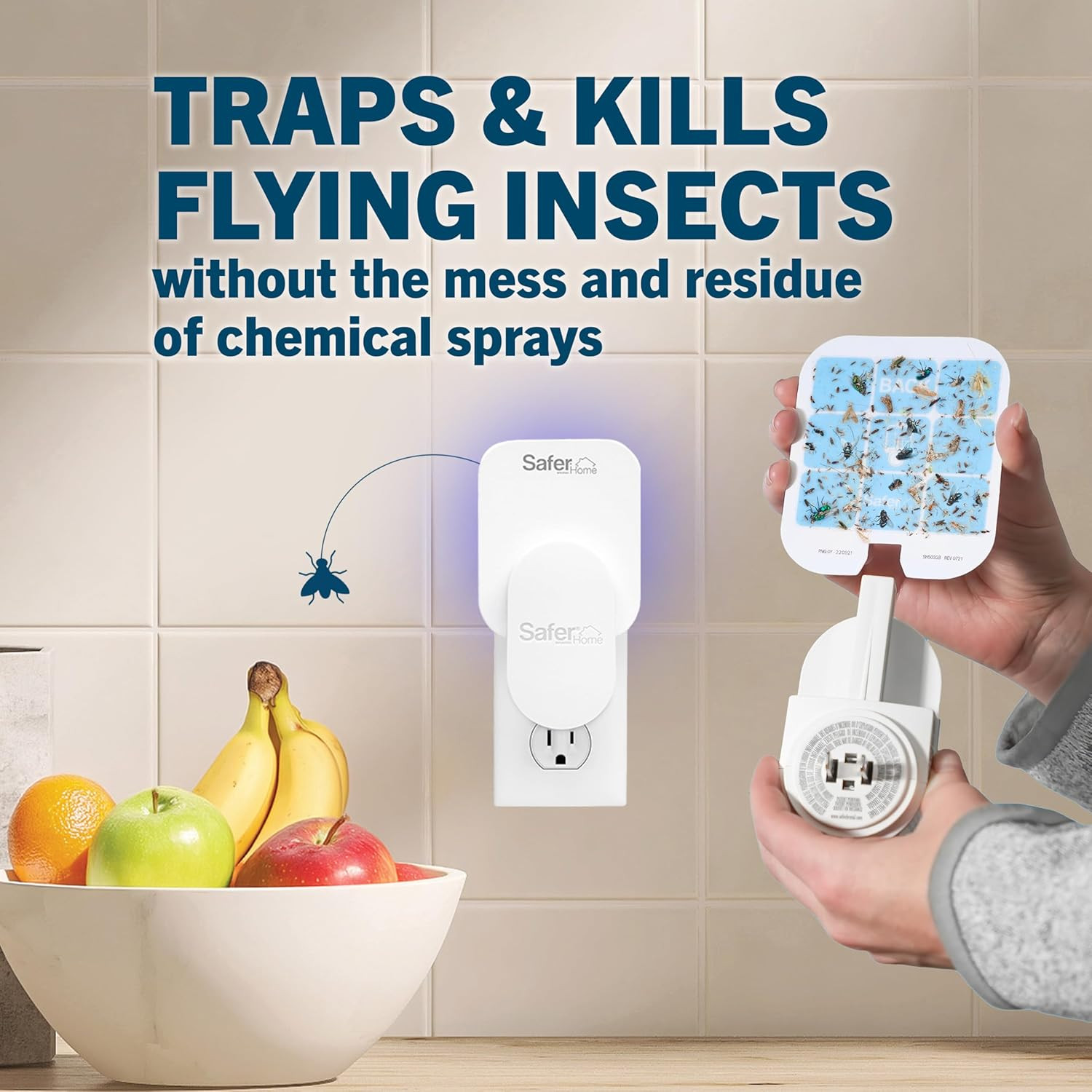 Brand Home SH502-2R4SR 2 Indoor Plug-In Fly Traps for Flies, Fruit Flies, Moths,