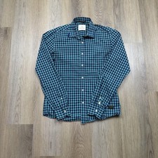 Scotch  Soda Shirt Mens Medium Blue Check Long Sleeve Button Up Cotton Casual