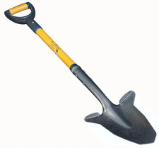 SHFD3 40" Yellow Garden Spade Shovel, Steel-Fiberglass Handle, D-Grip, 9x11"
