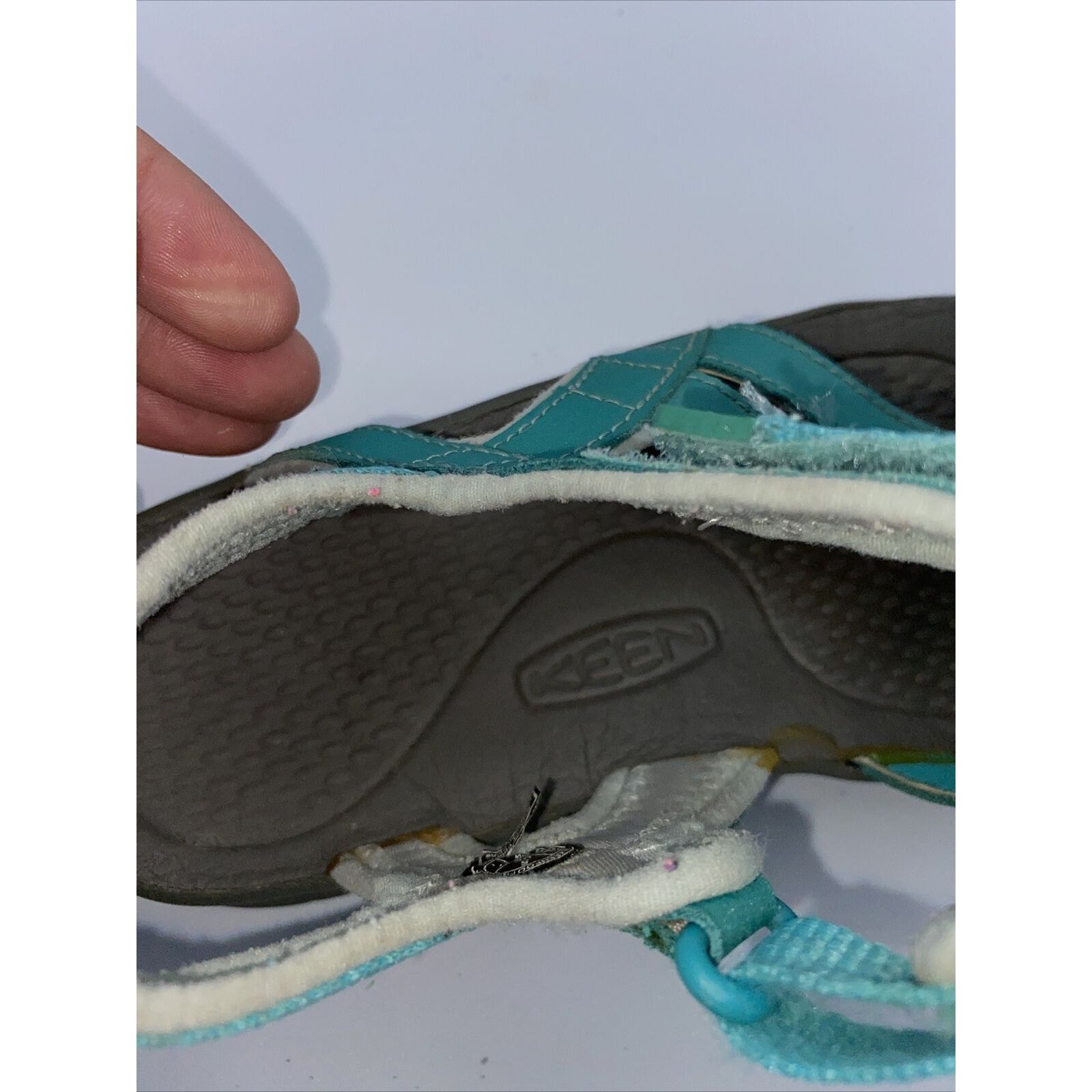 Sandali Keen Teal Rose punta chiusa cinturino blu grigio ragazza taglia US 5