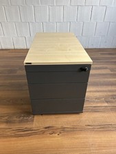 Ceka Rollcontainer helle Buche anthrazit 80cm abschließbar