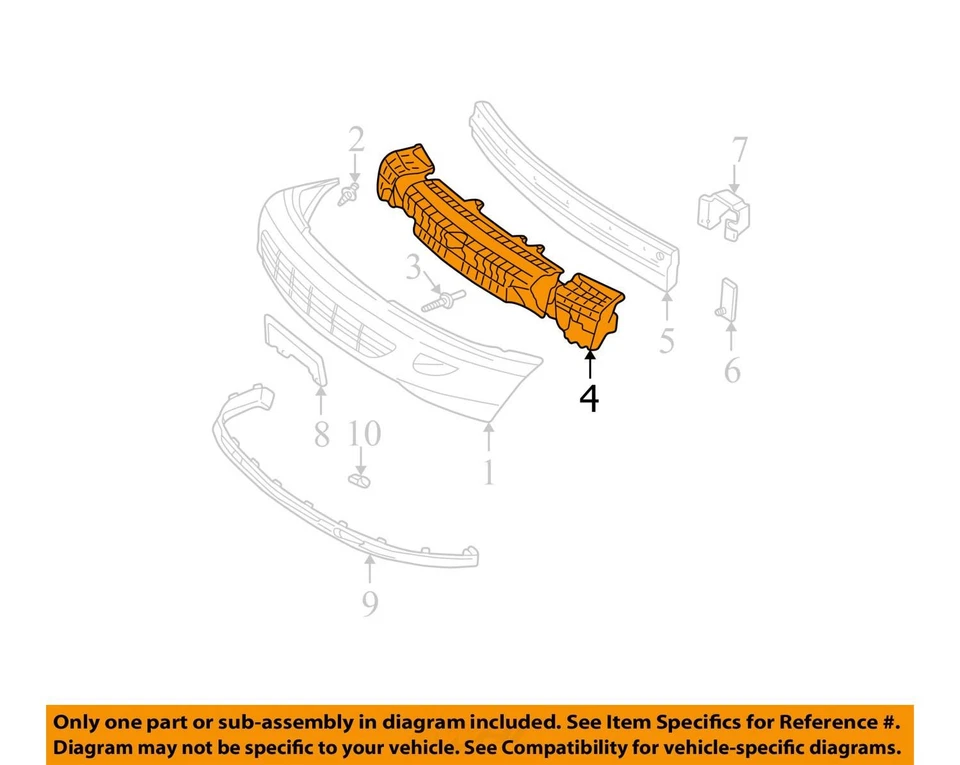 SE ADAPTA A CHEVROLET CAVALIER 2000-2002 AMORTIGUADOR FRT BPR FASCIA EN 22600621 - NUEVO OEM Foto 2 de 3