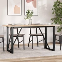 Esstisch O-Gestell 140X80X75,5 Cm Massivholz Kiefer & Gusseisen