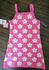 RARE EDITIONS GIRLS DRESS PINK CROCHET WITH DAISIES SIZE 8 NWT