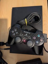 PS2 Sony PlayStation 2 Slim Console Black Cables Controller Fully Tested Working