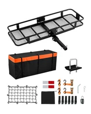 Folding Hitch Mount Cargo Carrier Basket 60" X 20" X 6" & Waterproof Bag Combo
