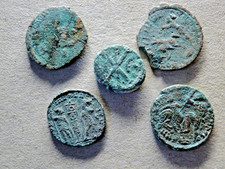 Lot of 5 Ancient Coins – 4 Roman & 1 Byzantine – Genuine Historical Coins