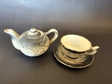 Vintage Japanese Dragon Moriage Miniature Tea Set Porcelain Teapot Cup Saucer
