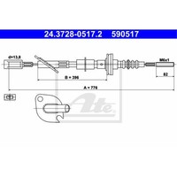 ATE Kupplungszug Kupplungsseil FüR Fiat Seicento 600 187 Cinquecento 170