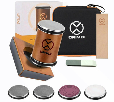 Rolling Knife Sharpener Kit with 4-Angle Base & 4 Grit Discs