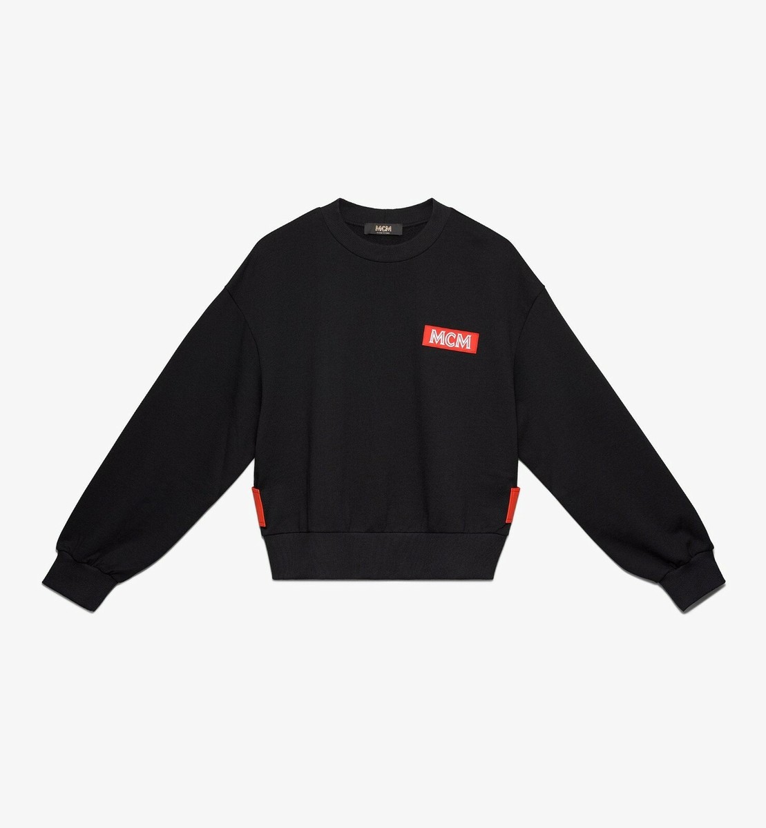 $425 MCM Men's Black Cotton Rubber Logo Oversized Pullover Sweater  MHA9ARA30BK | eBay