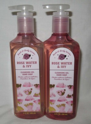 Bath & Body Works Cleansing Gel Hand Soap Lot Set of 2 ROSE WATER & IVY