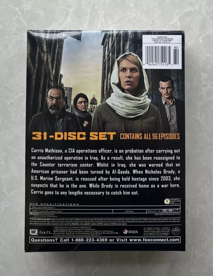 Homeland : The Complete Series season 1 - 8 (DVD, 31-Disc box Set) - Image 2 of 2