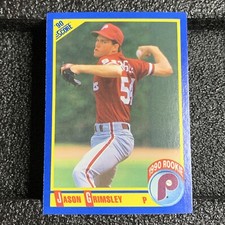 1990 Score Baseball Card #649 Rookie Jason Grimsley Phillies. rookie card picture